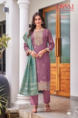 Mishu by Ossm premium heavy embroidered kurti pant and dupatta catalogue at amaviexpo readymade suit catalogs