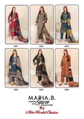 Miss World Choice Maria B Vol 1 Exclusive Karachi Printed lawn Cotton Pakistani Suits wholesale price  pakistani suit catalogs