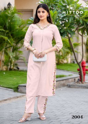 Mittoo Ansuya Catalog     Gadhawal Fabric Designer Suits with Thread AndHandwork Wholesale Mittoo Kurti catalogue 