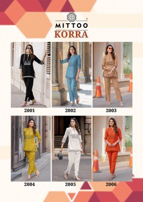 Mittoo Korra Handwork Kurti With Pant Set Cataloge wholesale  kurtis catalogs