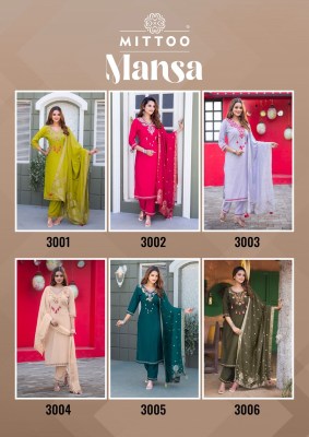 Mittoo Mansa Exclusive Viscose Handwork Kurti with Pant and Muslin Jacquard Dupatta Wholesale kurtis catalogs