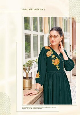 Mittoo Nora  Designer Heavy Rayon Kurti with Thread And Hand Embroidery Wholesale kurtis catalogs