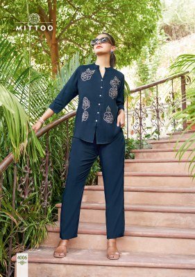 Mittoo Pranjal Viscose Kurti Catalogs Top And Bottom Set Weaving And Handwork Elegance Wholesale kurtis catalogs