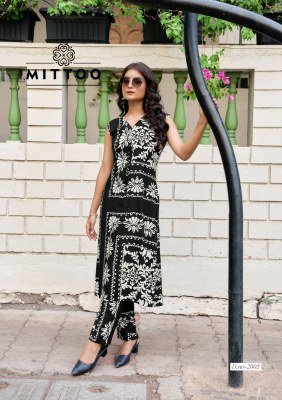 Mittoo Saffron Rayon Printed Kurti with Sleeve Design and Attached Rayon Bottom Wholesale kurtis catalogs