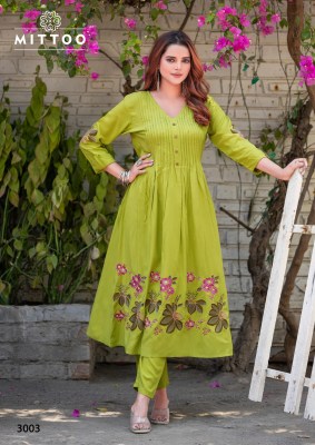 Mittoo Tanvika Reyon Thread And Handwork Kurti Pant Wholesale  kurtis catalogs