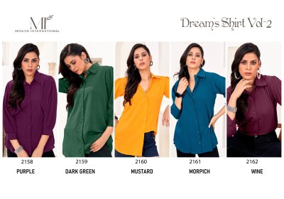 Moksh International by Dreams Shirt vol 2 fancy plain rinkal cotton shirt catalogue at low rate  western wear catalogs