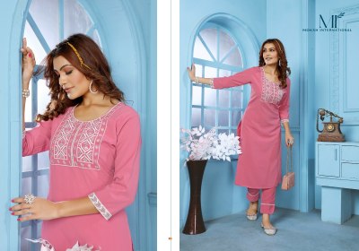 Moksh International by Goldy vol 1 rinkal cotton with embroidered kurti with pant catalogue at wholesale price kurtis catalogs