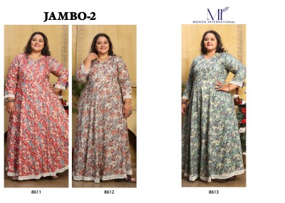 Moksh international by Jambo vol 2 premium reyon printed kurti catalogue kurtis catalogs