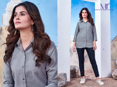 Moksh international by Shirt vol 2 fancy mazza cotton plain fancy woman shirt catalogue at low rate western wear catalogs