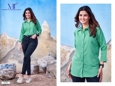 Moksh international by Shirt vol 2 fancy mazza cotton plain fancy woman shirt catalogue at low rate western wear catalogs