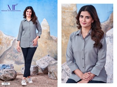 Moksh international by Shirt vol 2 fancy mazza cotton plain fancy woman shirt catalogue at low rate western wear catalogs