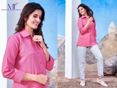 Moksh international by Shirt vol 2 fancy mazza cotton plain fancy woman shirt catalogue at low rate western wear catalogs