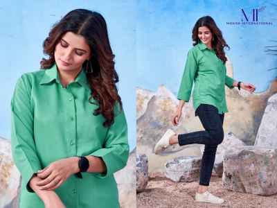 Moksh international by Shirt vol 2 fancy mazza cotton plain fancy woman shirt catalogue at low rate western wear catalogs