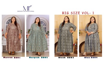 Moksh international by big size vol 1 Premium Riyon export quality Long  kurti catalogue at wholesale price kurtis catalogs