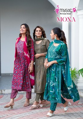 Mona vol 1 by Mystic 9 premium quality foil printed readymade suit catalogue at amaviexpo Mystic 9