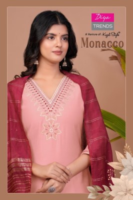 Monacco Vol 1 by Diya Trends Straight Kurti Pant and Dupatta catalogue at affordable rate  readymade suit catalogs