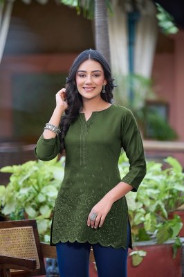 Mony by Rangmaya Fancy plain Bombay fabric short top catalogue at affordable rate western wear catalogs