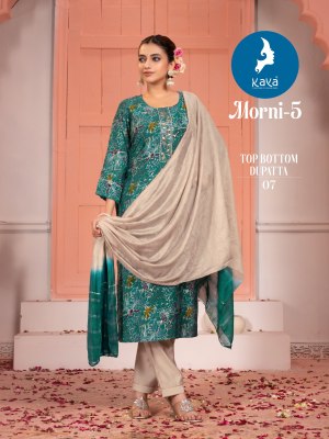 Morni 5 by Kaya Foil printed Fancy Kurti pant and dupatta catalogue at affordable rate Kaya kurti