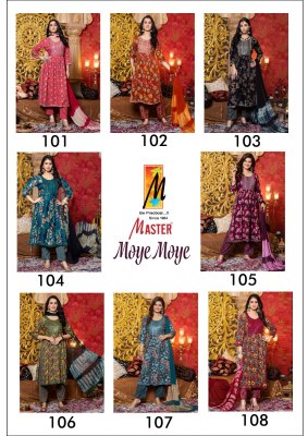 Moye Moye by Master reyon foil printed fancy kurti pant and dupatta catalogue at affordable rate readymade suit catalogs