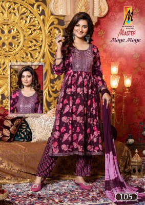 Moye Moye by Master reyon foil printed fancy kurti pant and dupatta catalogue at affordable rate readymade suit catalogs