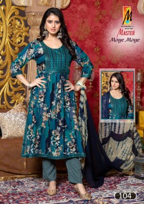 Moye Moye by Master reyon foil printed fancy kurti pant and dupatta catalogue at affordable rate readymade suit catalogs