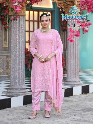 Mrudangi Moon Colours Premium Georgette And Santoon Kurti Catalog Bulk Wholesale Ethnic Wear kurti pant with dupatta Catalogs