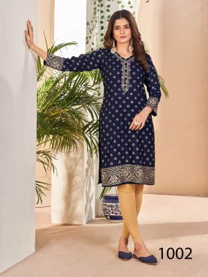 Mrunal by Blue hills heavy rayon printed straight kurti catalogue at amaviexpo kurtis catalogs