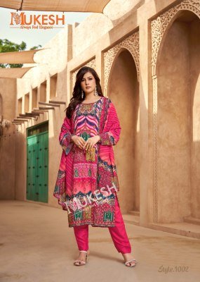 Mukesh Bin Saeed Designer Muslin Kurti  Viscose Santoon Pant And Dupatta Set  Aari Handwork And Mirror Embellished Wholesale kurtis catalogs