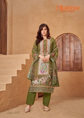 Mukesh Bin Saeed Designer Muslin Kurti  Viscose Santoon Pant And Dupatta Set  Aari Handwork And Mirror Embellished Wholesale kurtis catalogs