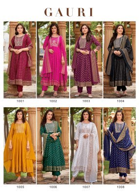 Mukesh Gauri Collection Royal Embroidered Rayon Gown Set with Plazzo And Chanderi Dupatta  wholesale gown catalogs