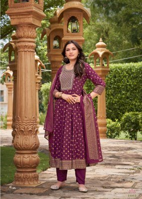 Mukesh Gauri Collection Royal Embroidered Rayon Gown Set with Plazzo And Chanderi Dupatta  wholesale gown catalogs