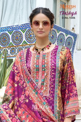 Mukesh Tanaya Pure Crepe Silk Digital Print Suit Set with Mirror Work Top And Plazzo And Dupatta Wholesale kurtis catalogs