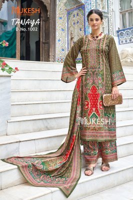 Mukesh Tanaya Pure Crepe Silk Digital Print Suit Set with Mirror Work Top And Plazzo And Dupatta Wholesale kurtis catalogs