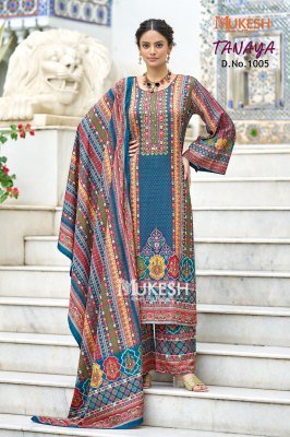 Mukesh Tanaya Pure Crepe Silk Digital Print Suit Set with Mirror Work Top And Plazzo And Dupatta Wholesale kurtis catalogs