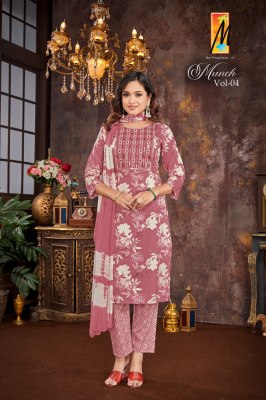 Munch vol 4 by Master Capsule Printed straight top bottom with dupatta set at amaviexpo  readymade suit catalogs