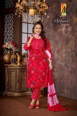 Munch vol 4 by Master Capsule Printed straight top bottom with dupatta set at amaviexpo  readymade suit catalogs