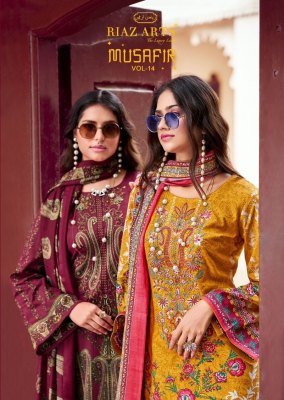 Musafir 14 by Riaz arts pure karachi lawn printed fancy karachi suit catalogue Riaz Arts