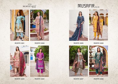 Musafir Vol 5 by riaz arts pure karachi lawn cambric cotton karachi suit catalogue at low rate  Karachi suits catalogs