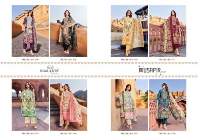 Musafir by Riaz arts Lawn cambric printed karachi dress material catalogue at amaviexpo Karachi suits catalogs