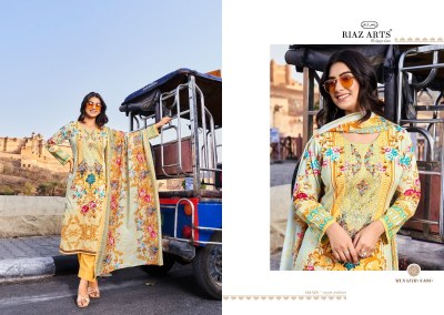 Musafir by Riaz arts Lawn cambric printed karachi dress material catalogue at amaviexpo Karachi suits catalogs