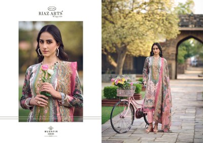 Musafir by Riaz arts pure karachi lawn cambric unstitche dsuit catalogue at affordable rate Karachi suits catalogs