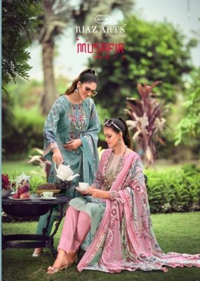 Musafir vol 10 by Riaz arts pure karachi printed dress material catalogue at affordable rate Riaz Arts