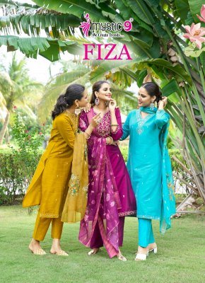 Mystic 9 Fiza Vol 4 Premium Bangalore Silk Straight Suit with Embroidered Top And Muslin Digital Print Dupatta Wholesale wholesale catalogs