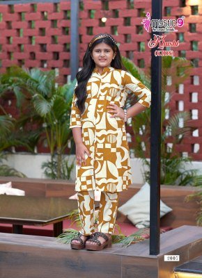 Mystic 9 Kids Co ord Set Vol. 2 Premium Heavy Viscose Printed Top And Pant Mandarin Collar, Pockets Wholesale co ord set catalogs