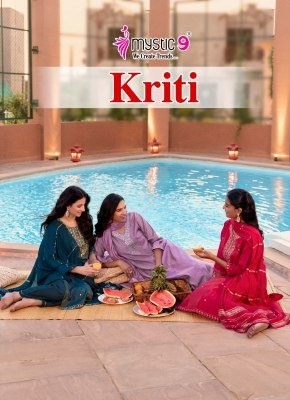 Mystic 9 Kriti Vol 1 Premium Vertican Shimmer Kurti Catalogs Embroidery Wholesale Collection kurtis catalogs