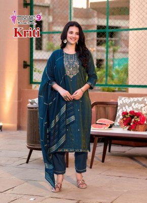 Mystic 9 Kriti Vol 1 Premium Vertican Shimmer Kurti Catalogs Embroidery Wholesale Collection kurtis catalogs