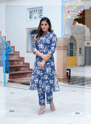 Mystic 9 Pari Vol 2 Premium Vertican Print Co rd Set Collared Top And Pant With Pocket Wholesale co ord set catalogs