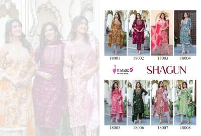 Mystic 9 Shagun Vol 18 Rayon Straight Cut Top Bottom And Dupatta  Catalogue Wholesale kurtis catalogs