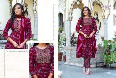 Mystic 9 Shagun Vol 18 Rayon Straight Cut Top Bottom And Dupatta  Catalogue Wholesale kurtis catalogs