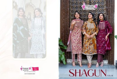 Mystic 9 Shagun Vol 18 Rayon Straight Cut Top Bottom And Dupatta  Catalogue Wholesale kurtis catalogs